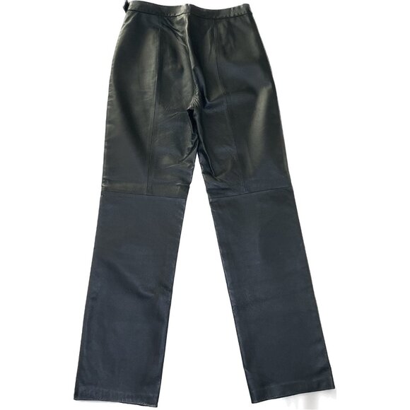 Vintage Clio Pant Black Leather Y2k 90sHigh Waist Straight Leg 8 M